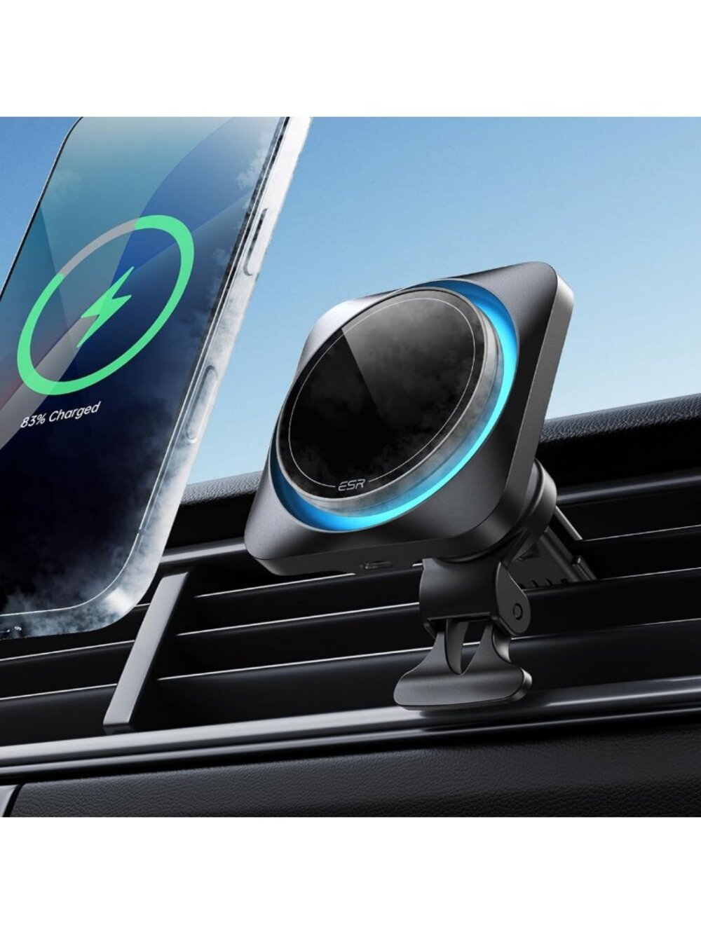 15W MagSafe Car Mount Charger with CryoBoost for iPhone 12-17, Fast Charging